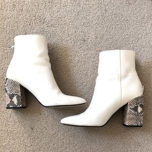 Dolce Vita ankle boot with snakeskin heel